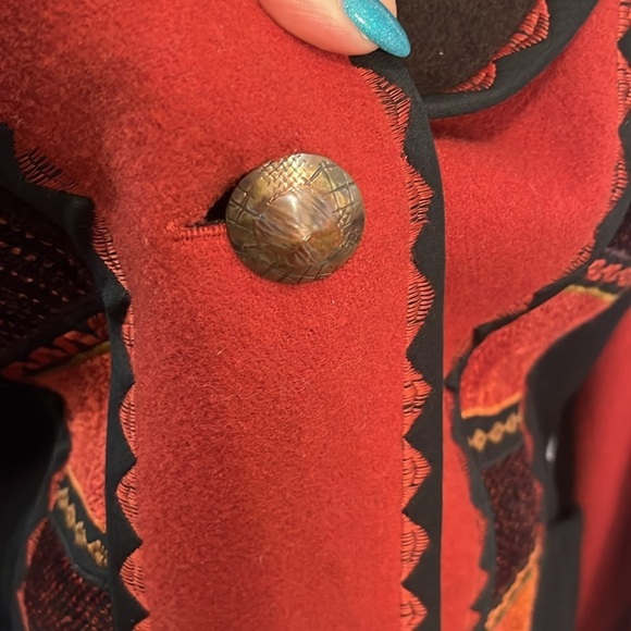 Vintage Sarmite Blazer Wearable Art Wool Blend Boho Size Small Mixed Fabrics - Picture 6 of 9